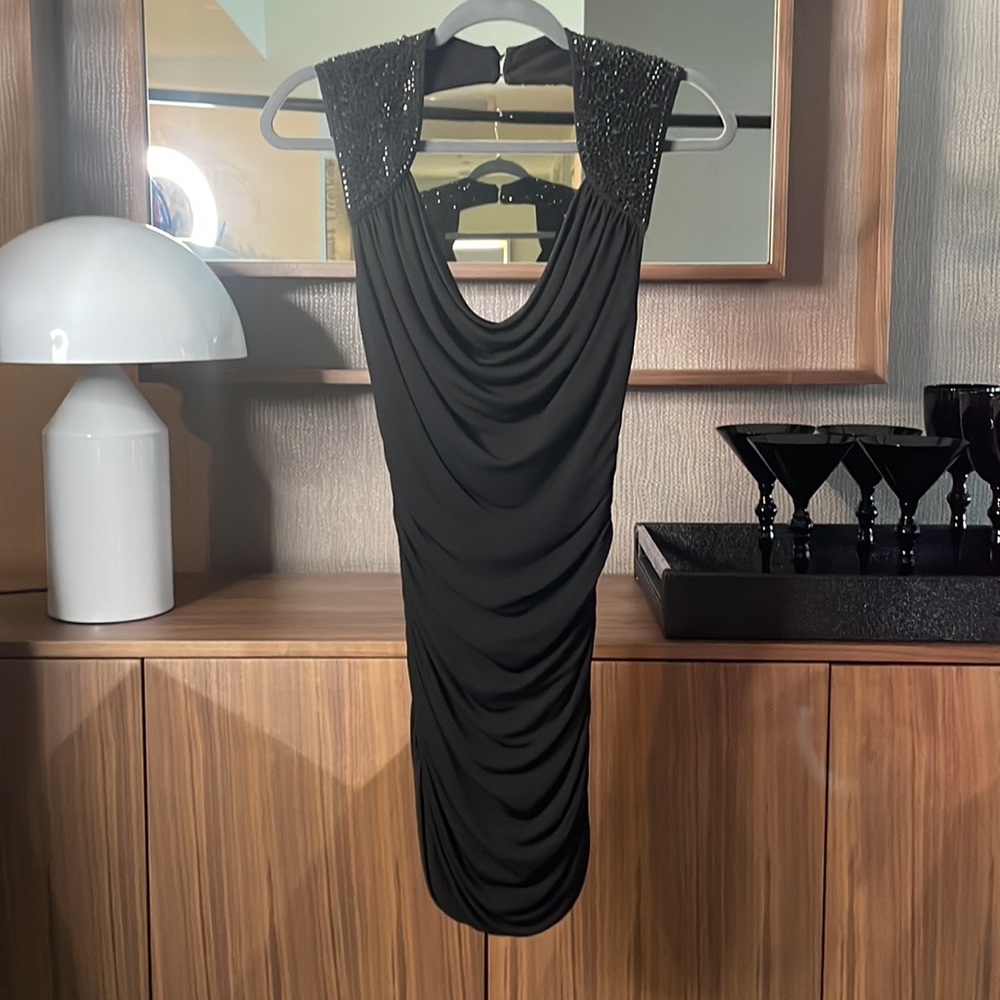Faith Connexion Mini Draped Dress Black